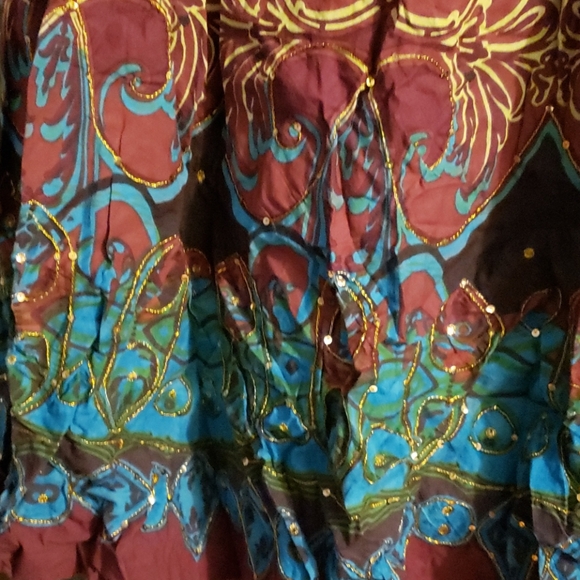 Beaded/threaded Bohemian skirt - Picture 2 of 4